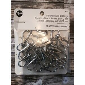 Dritz 1/2 Swivel‎ Hook with D Rings 12pc Package NEW